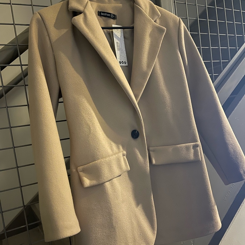BooHoo petite single Breasted Wool Look Coat